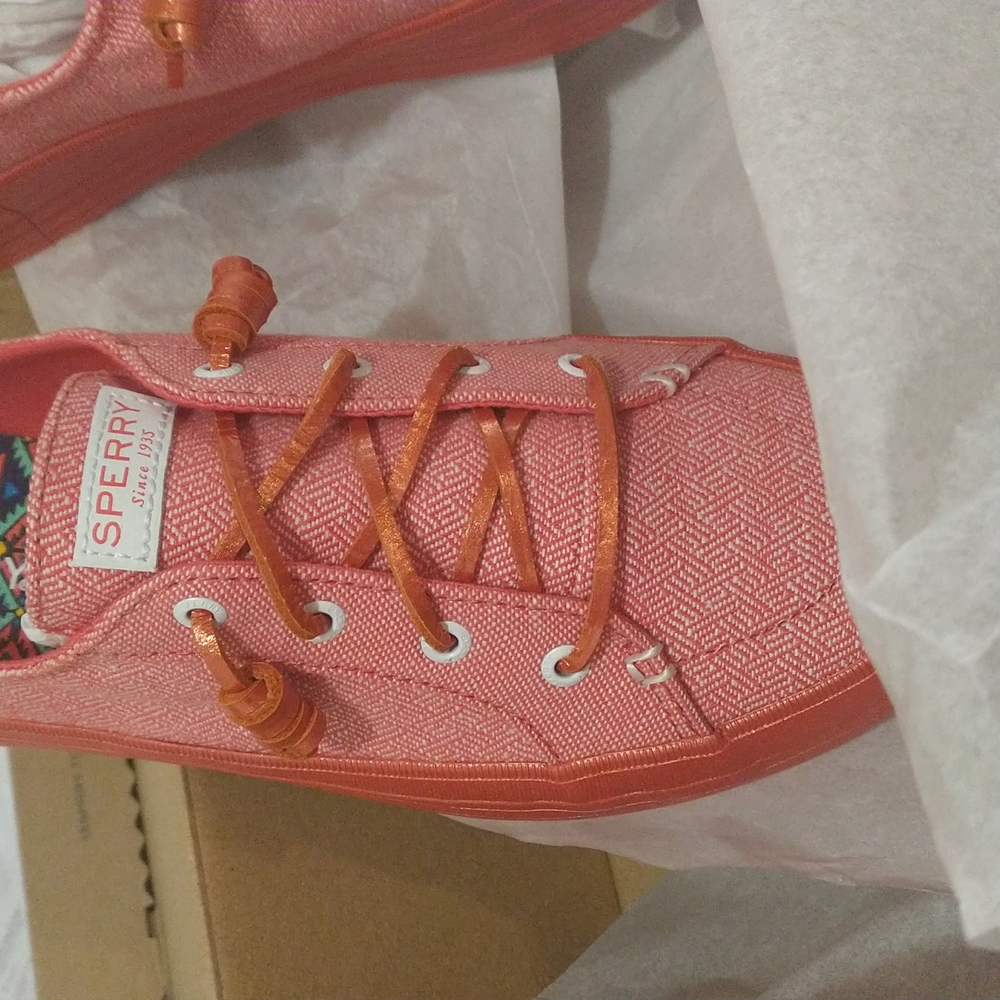 Sperry Metallic Pink Crest Vibe Platform Sneaker - Women 9.5 - Picture 10 of 12